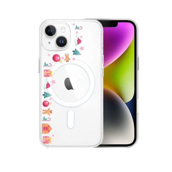 Etui do iPhone 14 z MagSafe, świąteczne ozdoby, przeźroczyste (1)