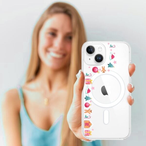 Etui do iPhone 14 z MagSafe, świąteczne ozdoby, przeźroczyste (3)