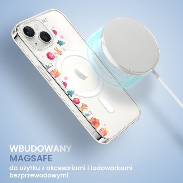 Etui do iPhone 14 z MagSafe, świąteczne ozdoby, przeźroczyste (5)