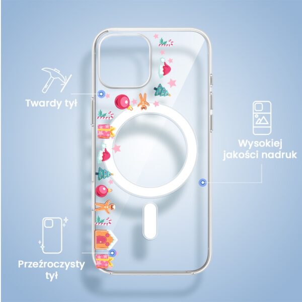 Etui do iPhone 14 z MagSafe, świąteczne ozdoby, przeźroczyste (6)