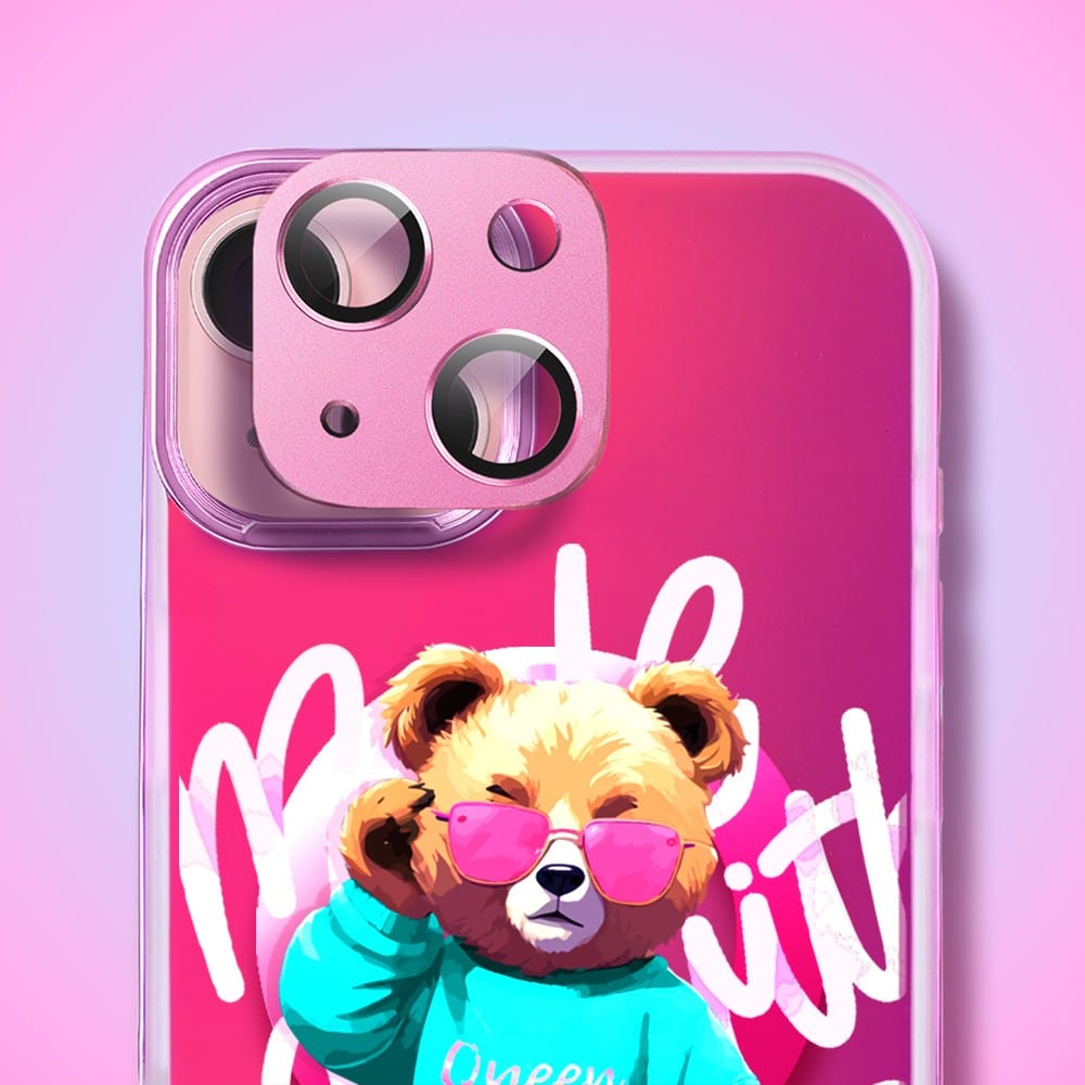 Etui do iPhone 15 MagSafe Bear With Me, Pink Queen, stylowy miś, głęboki mieniący się kolor, gorący różowy (6)