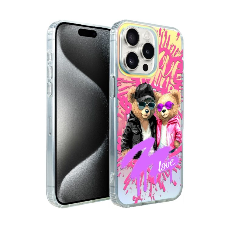 Etui do iPhone 15 Pro, Bear With Me, Couple in Love, zakochana para, zmieniające kolor (2)