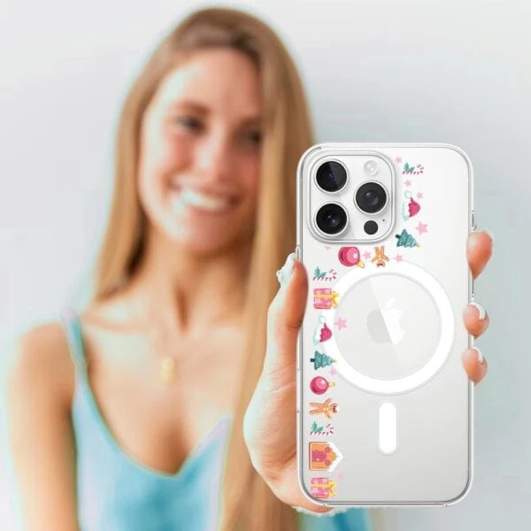 Etui do iPhone 15 Pro z MagSafe, Merry Christmas Reniferek, przeźroczyste (2)