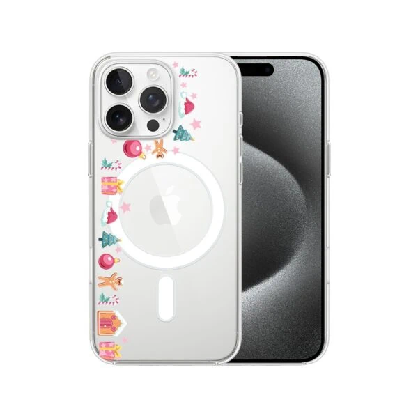 Etui do iPhone 15 Pro z MagSafe, Merry Christmas Reniferek, przeźroczyste (3)