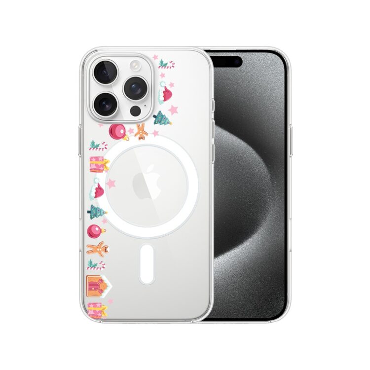 Etui do iPhone 15 Pro z MagSafe, Merry Christmas Reniferek, przeźroczyste (3)