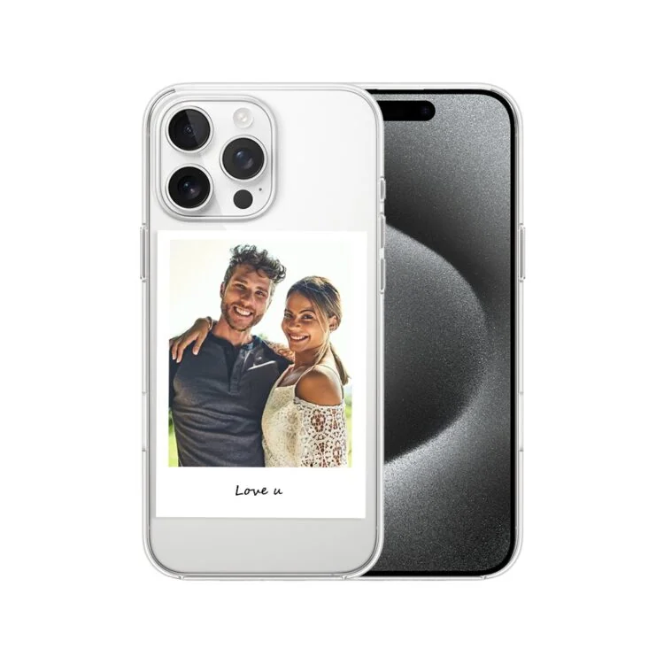 Etui do iPhone 15 Pro z MagSafe, Polaroid z własnym zdjęciem, upominek na prezent, przeźroczyste (4)