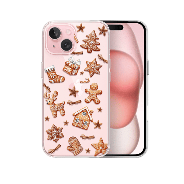 Różowy smartfon z bożonarodzeniowymi ozdobami.