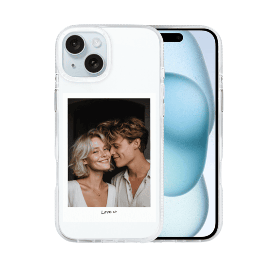 Etui do iPhone 15 z MagSafe, Polaroid z własnym zdjęciem, upominek na prezent, przeźroczyste (1)