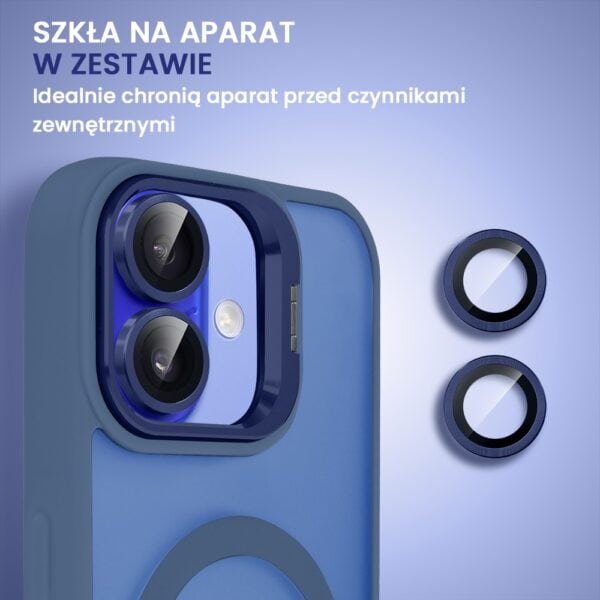 Etui na telefon z ochronnymi szkłami na aparat.