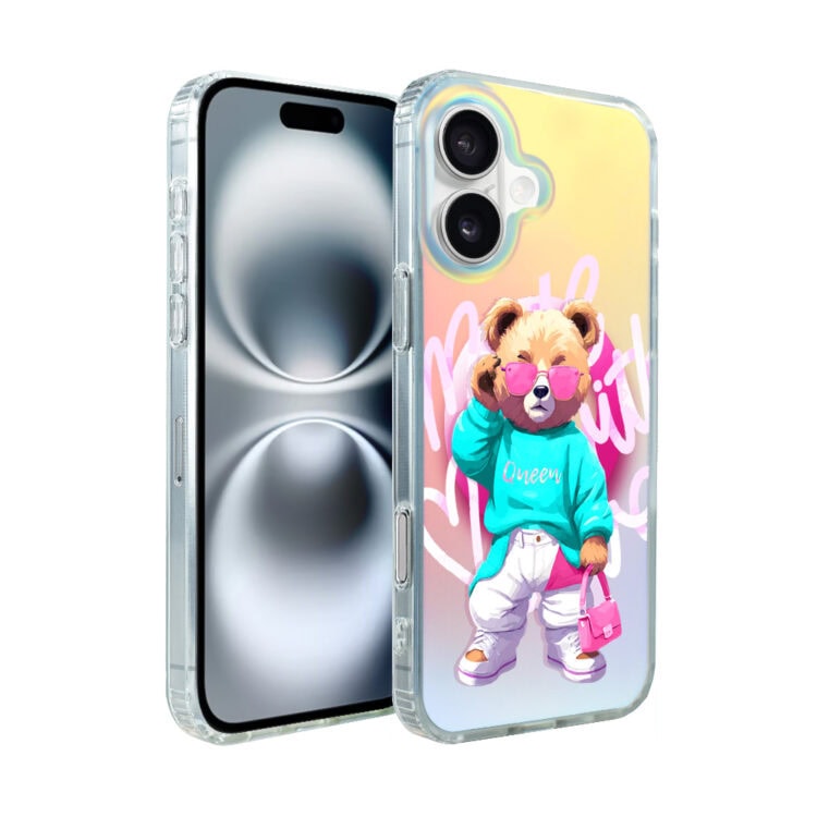 Etui do iPhone 16 Plus MagSafe Bear With Me, Pink Queen, zmieniające kolor (5)
