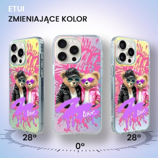 Etui do iPhone 16 Pro, Bear With Me, Couple in Love, zakochana para, zmieniające kolor (4)