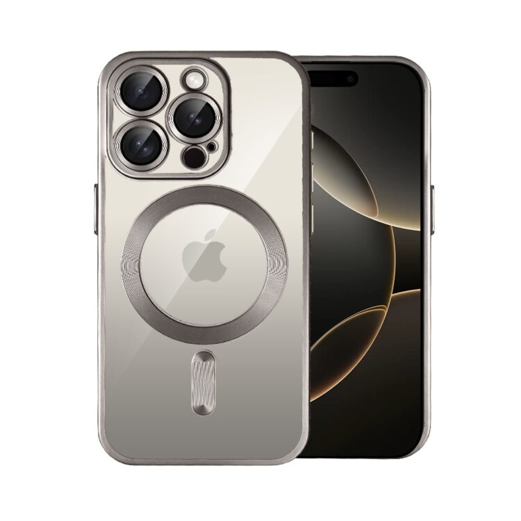 Etui do iPhone 16 Pro MagSafe Luxury Protect przeźroczyste, z osłoną aparatu, Titanium Finish, tytan naturalny (3)