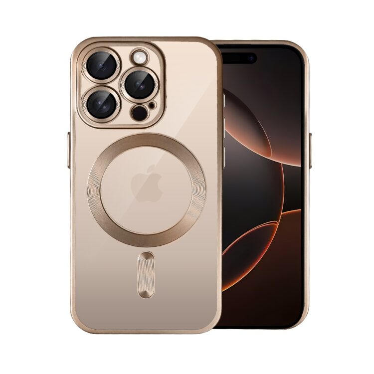 Etui do iPhone 16 Pro MagSafe Luxury Protect przeźroczyste, z osłoną aparatu, Titanium Finish, tytan pustynny (3)