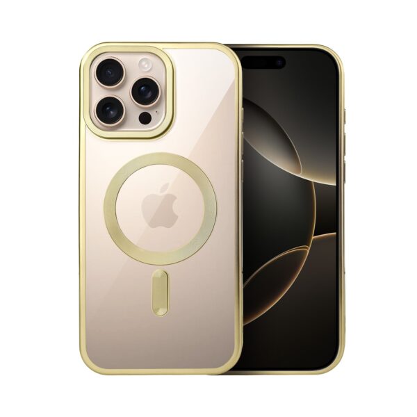 Etui do iPhone 16 Pro MagSafe Luxury Titanium Finish, przeźroczyste, złote (3)