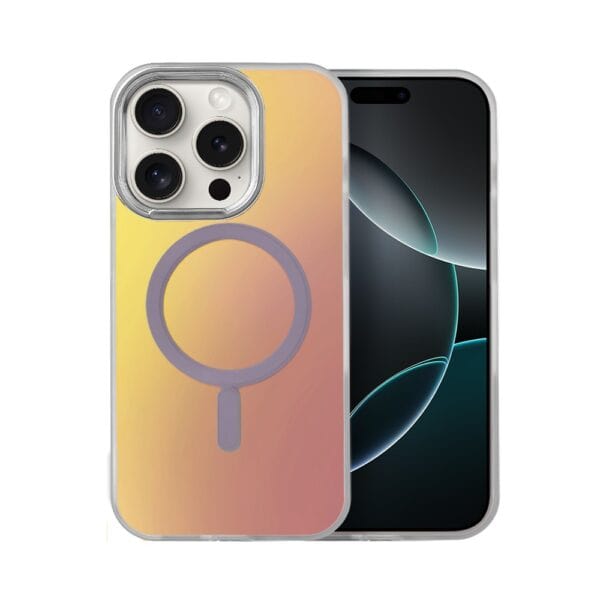 Etui do iPhone 16 Pro MagSafe Miami Vibe, opalizujący kolor i srebrne elementy (3)