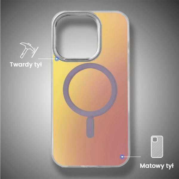 Etui do iPhone 16 Pro MagSafe Miami Vibe, opalizujący kolor i srebrne elementy (4)