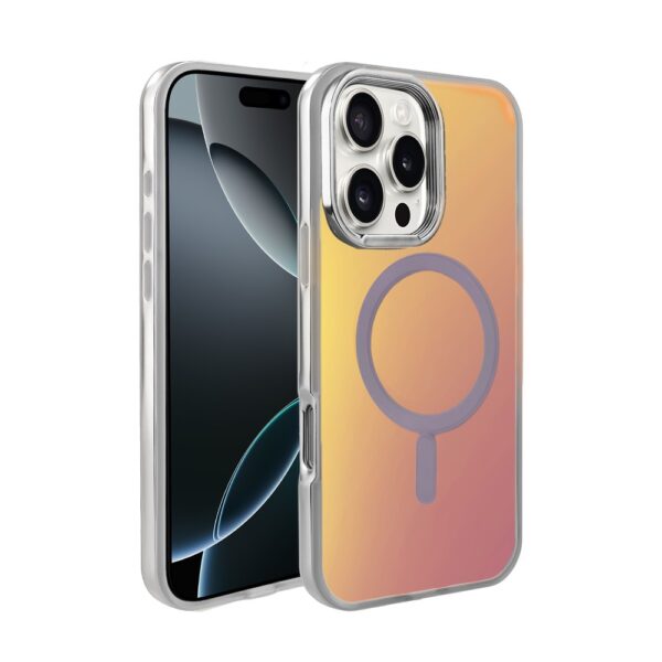 Etui do iPhone 16 Pro MagSafe Miami Vibe, opalizujący kolor i srebrne elementy (9)