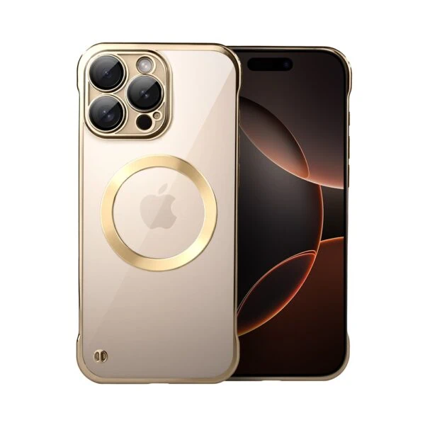 Etui do iPhone 16 Pro Max MagSafe Luxury Protect Lite przeźroczyste, hybrydowa ochrona kamery, tytan pustynny (5)