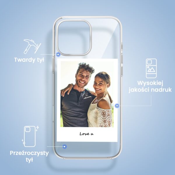 Etui na telefon z personalizowanym zdjęciem pary.