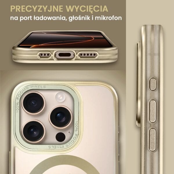 Smartfon, precyzyjne wycięcia, port ładowania, głośniki.