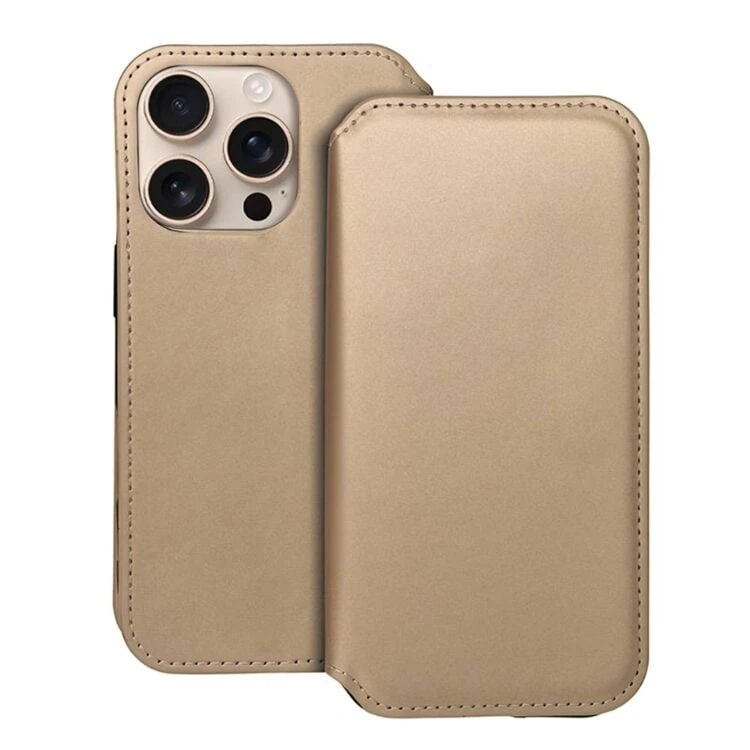 Etui do iPhone 16 Pro, typu książka, złote (2)