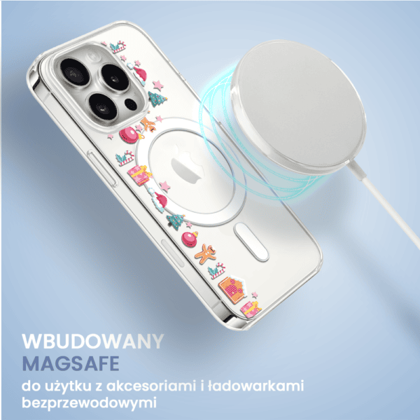 Etui do iPhone 16 Pro z MagSafe, świąteczne ozdoby, przeźroczyste (7)