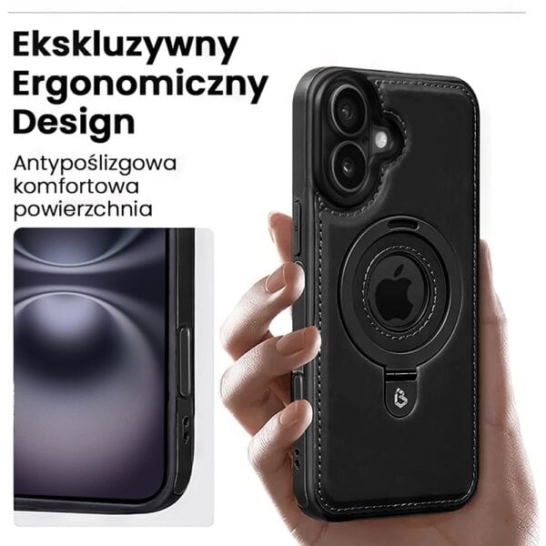 Czarny etui z uchwytem do iPhone'a.