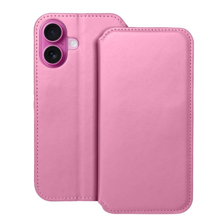 Etui do iPhone 16, typu książka, różowe (2)