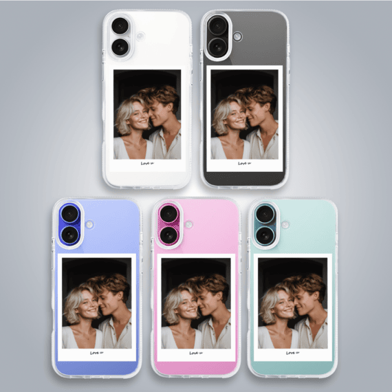 Etui do iPhone 16 z MagSafe, Polaroid z własnym zdjęciem, upominek na prezent, przeźroczyste (1)