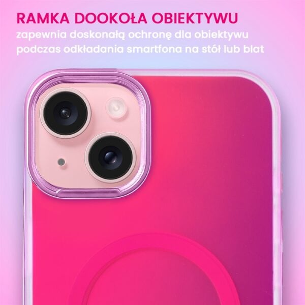 Zapasowa ramka aparatu do Etui Miami Vibe iPhone 15, różowa (1)
