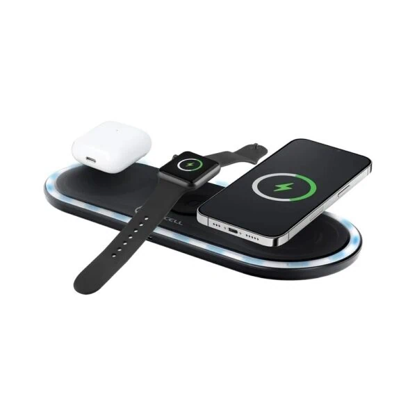 Aadowarka bezprzewodowa, indukcyjna 3w1, iPhone, Apple Watch, Air Pods, 15W, czarna (1)