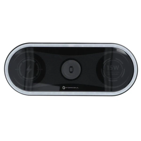 Aadowarka bezprzewodowa, indukcyjna 3w1, iPhone, Apple Watch, Air Pods, 15W, czarna (3)
