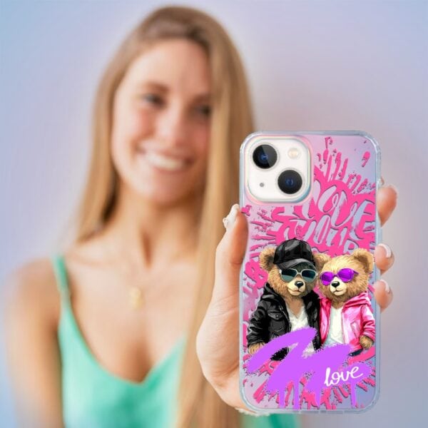 Etui do iPhone 13 Bear With Me, Couple in Love, zakochana para, zmieniające kolor (1)