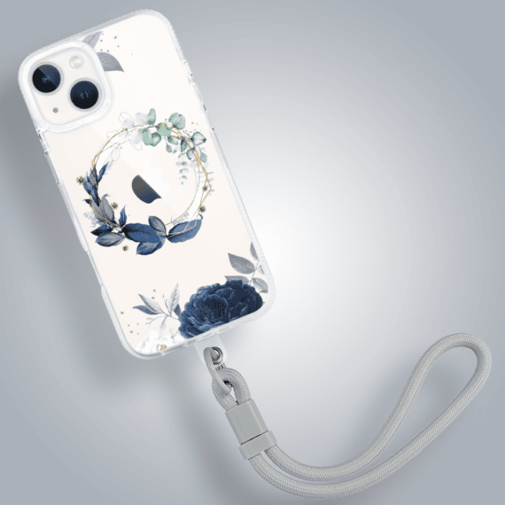 Etui do iPhone 13, Flower MagSafe, niebieskie kwiaty, przeźroczyste (4)
