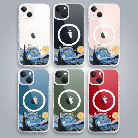 Etui do iPhone 13 z MagSafe, obraz Van Gogh, przeźroczyste (2)