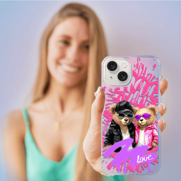 Etui do iPhone 14 Bear With Me, Couple in Love, zakochana para, zmieniające kolor (1)