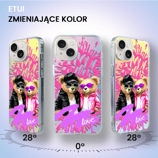 Etui do iPhone 14 Bear With Me, Couple in Love, zakochana para, zmieniające kolor (5)