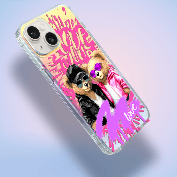 Etui do iPhone 14 Bear With Me, Couple in Love, zakochana para, zmieniające kolor (7)