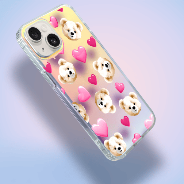 Etui do iPhone 14 Bear With Me, Love Mood, miś i serduszka, zmieniające kolor (7)
