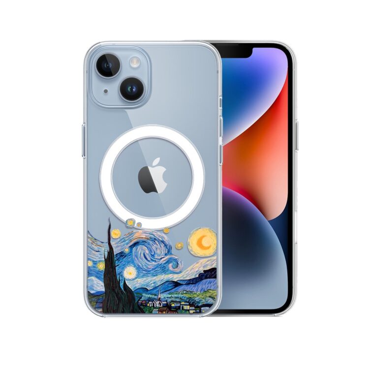 Etui do iPhone 14 z MagSafe, obraz Van Gogh, przeźroczyste (2)