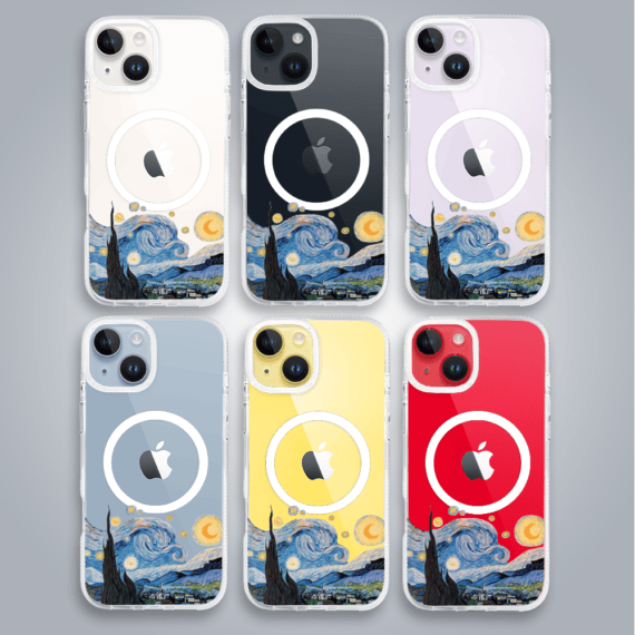 Etui do iPhone 14 z MagSafe, obraz Van Gogh, przeźroczyste (4)