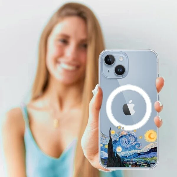 Etui do iPhone 14 z MagSafe, obraz Van Gogh, przeźroczyste (4)