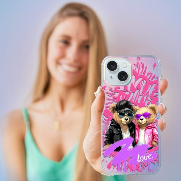 Etui do iPhone 15 Bear With Me, Couple in Love, zakochana para, zmieniające kolor (7)