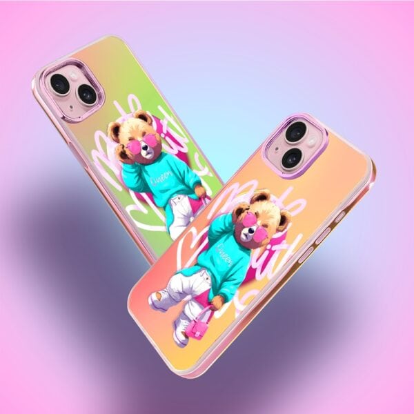 Etui do iPhone 15 MagSafe Bear With Me, Pink Queen, głęboki mieniący się kolor, różowe ombre (1)