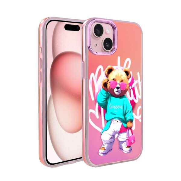 Etui do iPhone 15 MagSafe Bear With Me, Pink Queen, głęboki mieniący się kolor, różowe ombre (2)