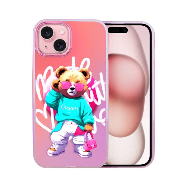 Etui do iPhone 15 MagSafe Bear With Me, Pink Queen, głęboki mieniący się kolor, różowe ombre (3)