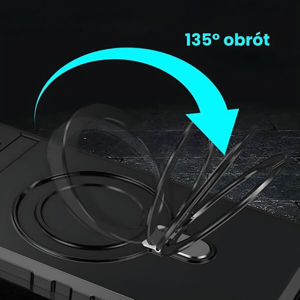 Etui do iPhone 15 Plus, pancerne, z osłoną aparatu i metalową podstawką MagSafe, czarne (7)