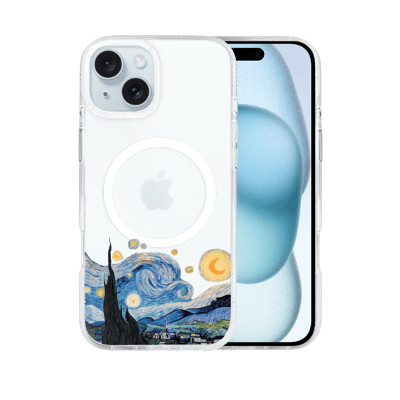 Etui do iPhone 15 z MagSafe, obraz Van Gogh, przeźroczyste (1)