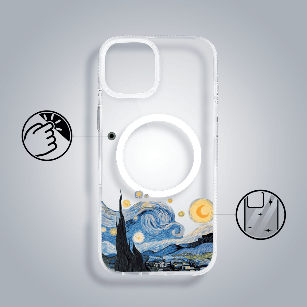 Etui do iPhone 15 z MagSafe, obraz Van Gogh, przeźroczyste (2)