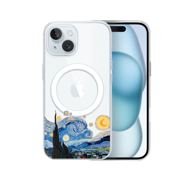 Etui do iPhone 15 z MagSafe, obraz Van Gogh, przeźroczyste (2)